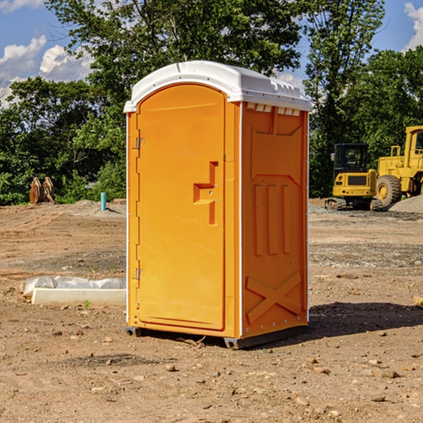 how often are the porta potties cleaned and serviced during a rental period in Peggy